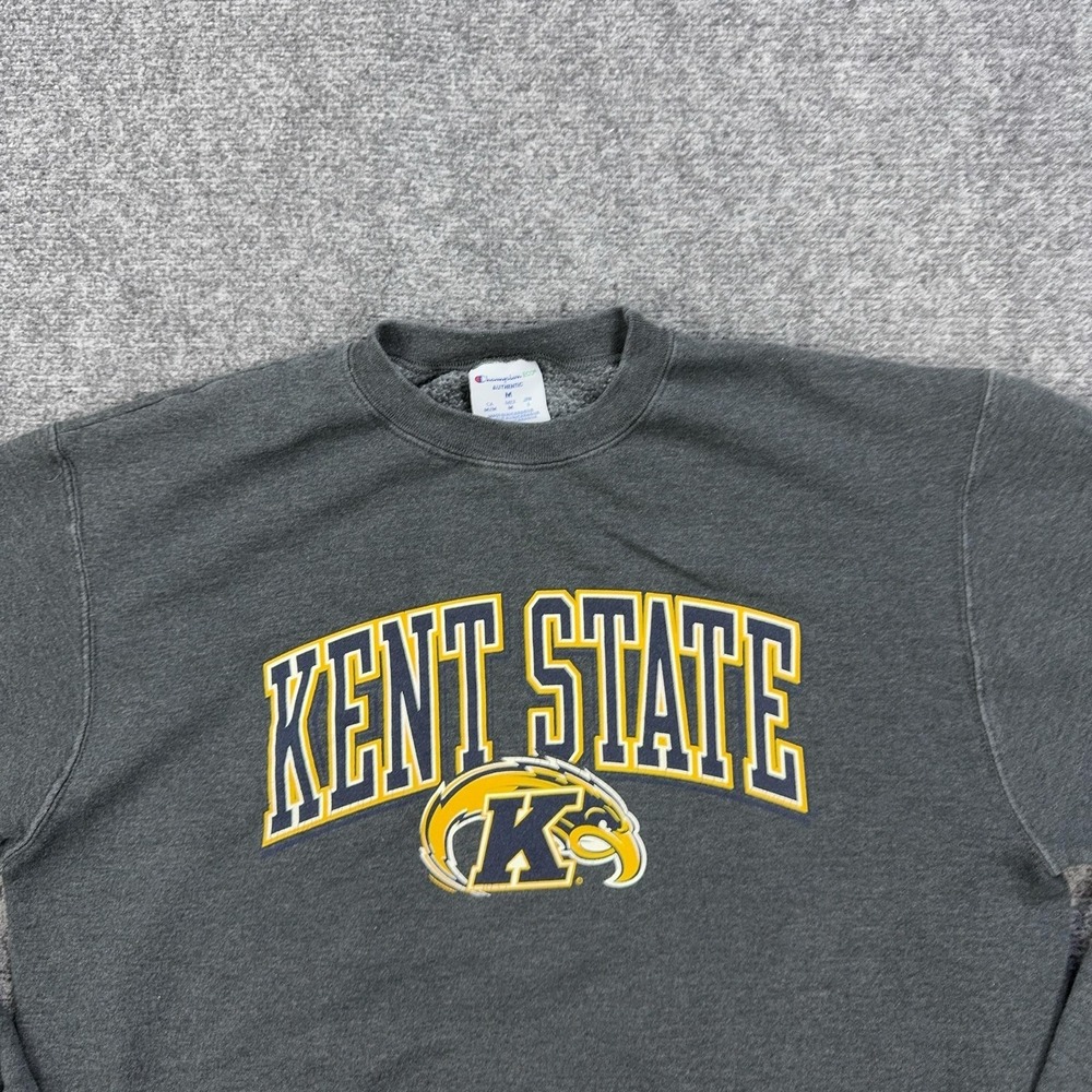 Kent State Golden Flashes Sweatshirt Mens Medium Gray NCAA College Champion - Picture 2 of 9